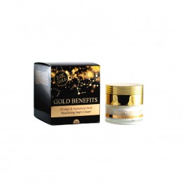 Crema de Noapte Hidratanta cu Aur 24K, cu Omega 3, 6, 9 si Acid Hialuronic, pentru toate tipurile de ten, Gold Benefits, 50ml